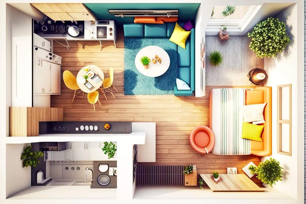 Kitchen Plumbing Plan concept.